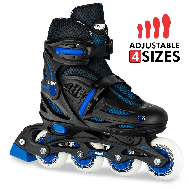 Adjustable Roller Skates for Young Skaters-148 Black - Size Adjustable Inline Skates