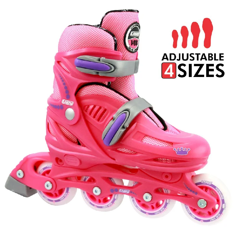 Comfortable Roller Skates with Soft Cushion-148 Pink - Size Adjustable Inline Skates