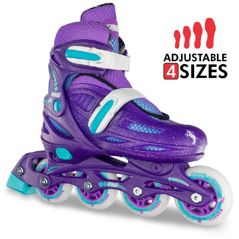 Custom Roller Skates for Unique Looks-148 Purple Teal - Size Adjustable Inline Skates