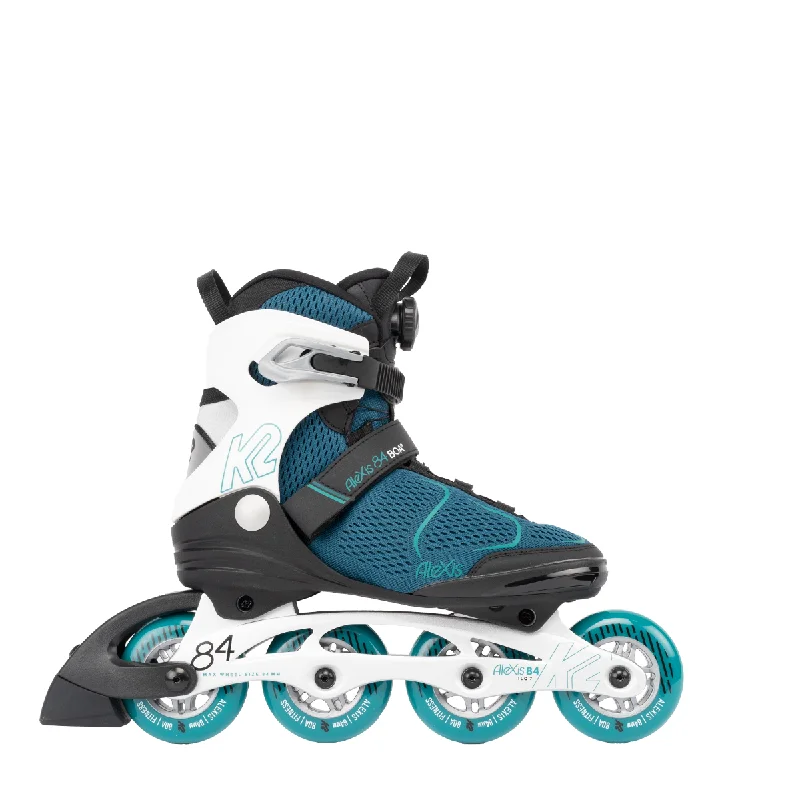 Customizable Inline Skates for Personalized Designs-K2 Alexis 84 BOA - Teal/White