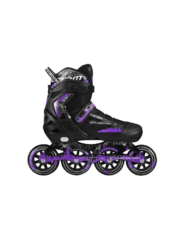 Custom Inline Skates with Unique Graphics-Canariam - Roller Purple / Black Adjustable Inline Skate