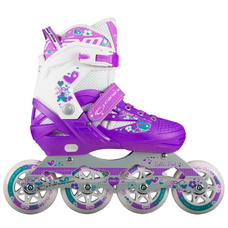 High-Performance Ice Skates for Precision-Canariam - Roller Purple / White Adjustable Inline Skate