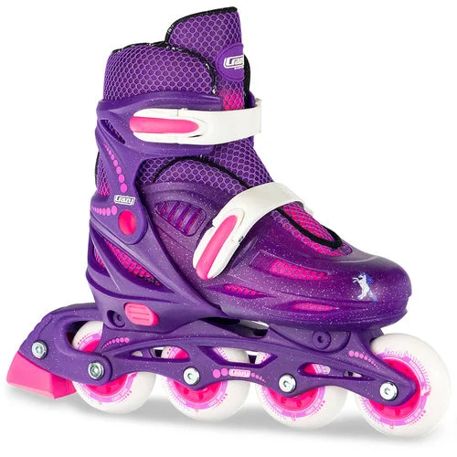 High-Speed Roller Skates for Fast Thrills-Crazy - 148 Adjustable Inline Skate - Purple Glitter