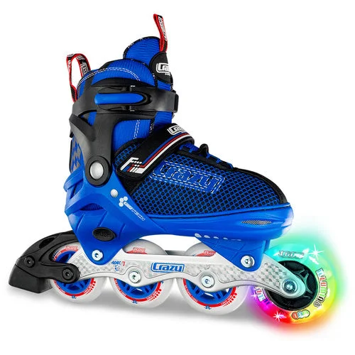 Adjustable Inline Skates for Youth Riders-Crazy - 168 Adjustable Inline Skate - Blue