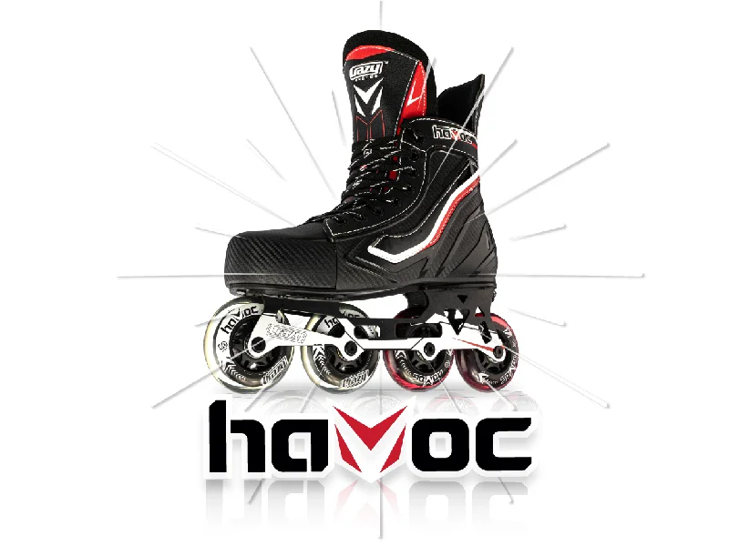 Comfortable Roller Skates with Soft Padding-Crazy - Havok - Size Adjustable Inline Hockey Skate