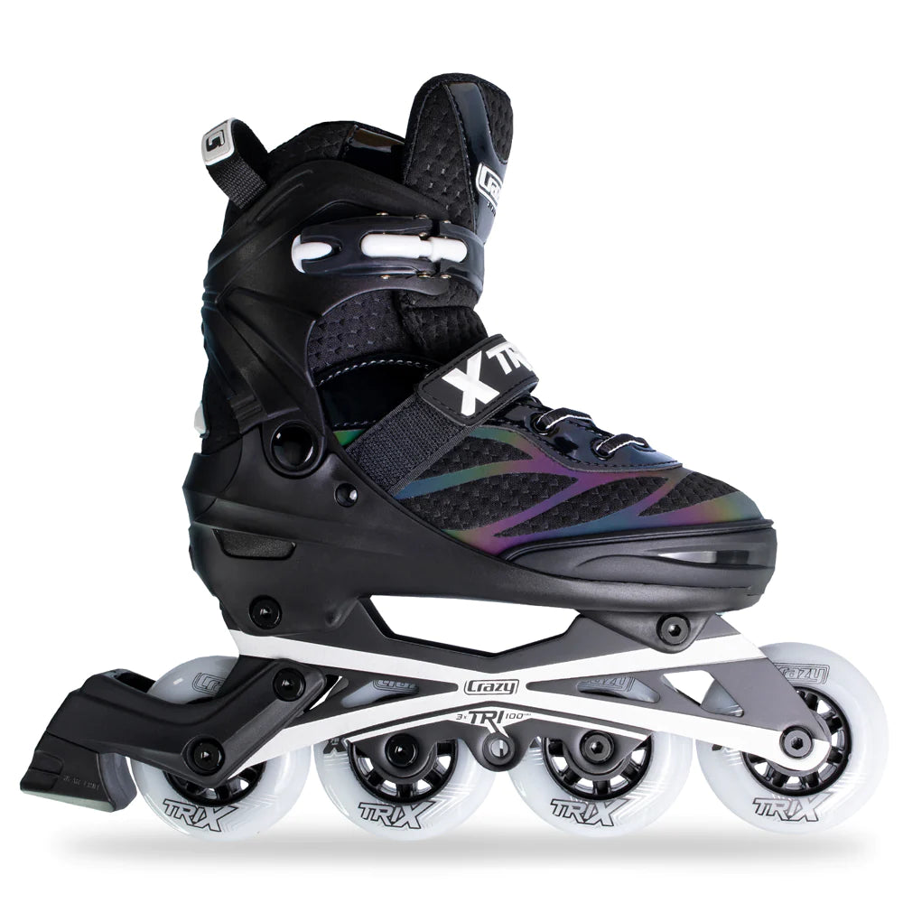 Comfortable Roller Skates for Smooth Rides-Crazy - Trix Adjustable Inline Skate - Black