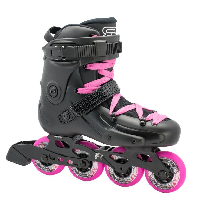 Comfortable Ice Skates for Smooth Turns-FR Skates<br>FRW 80 Black/Pink