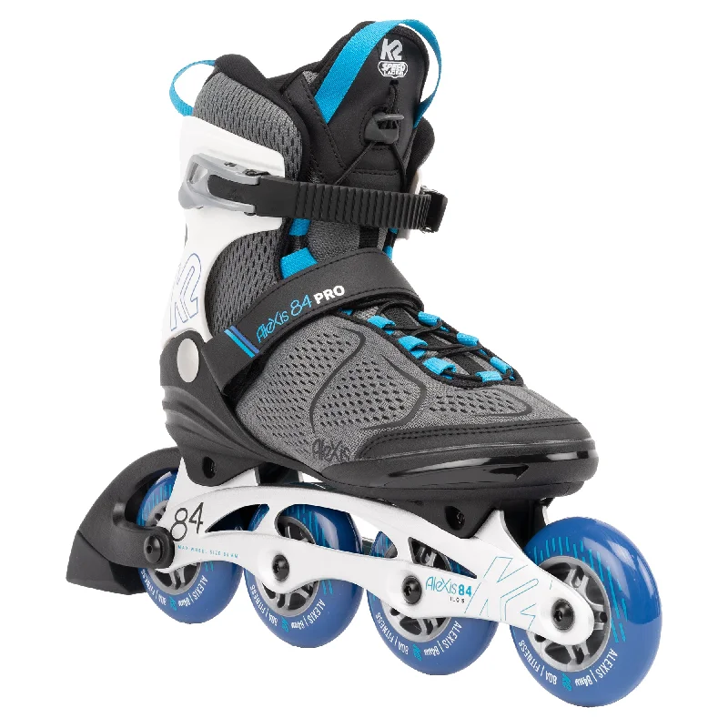 Stylish Inline Skates for Trendy Riders-K2 Alexis 84 Pro Gray-Blue Womens Inline Skates