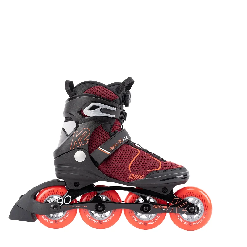 High-Speed Roller Skates for Fast Thrills-K2 Alexis 90 BOA - Burgundy/Orange