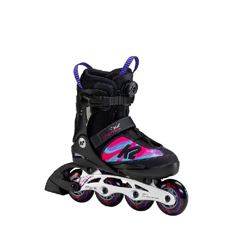 High-Performance Inline Skates for Speed Races-K2 Charm BOA Alu - Purple Swirl