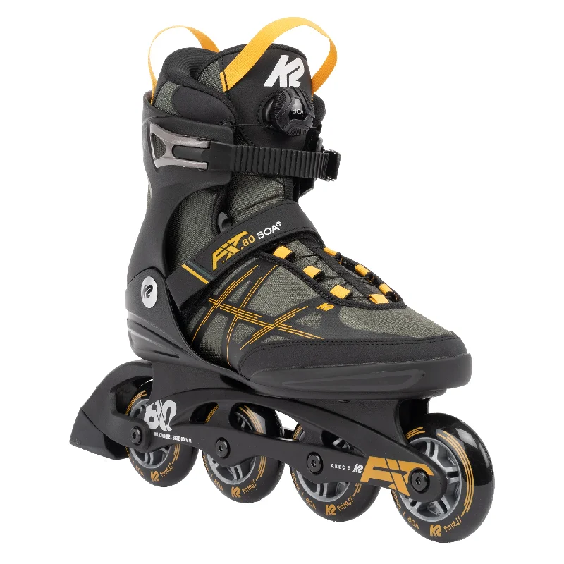 Pro Inline Skates for Competitive Racing-K2 F.I.T. 80 Boa Gray Mens Inline Skates