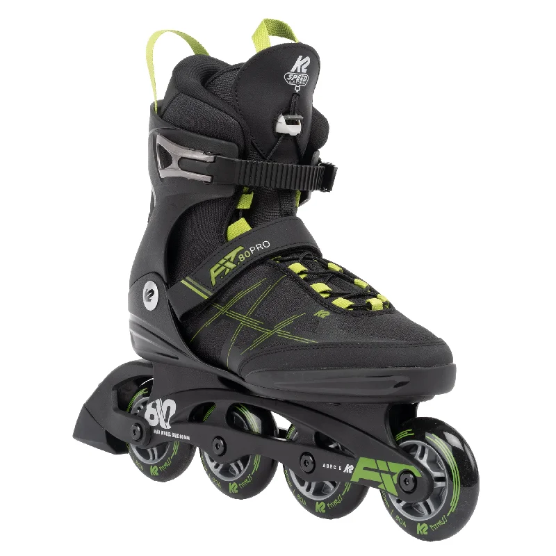 Professional Roller Skates for Serious Skaters-K2 F.I.T. 80 Pro Black Mens Inline Skates