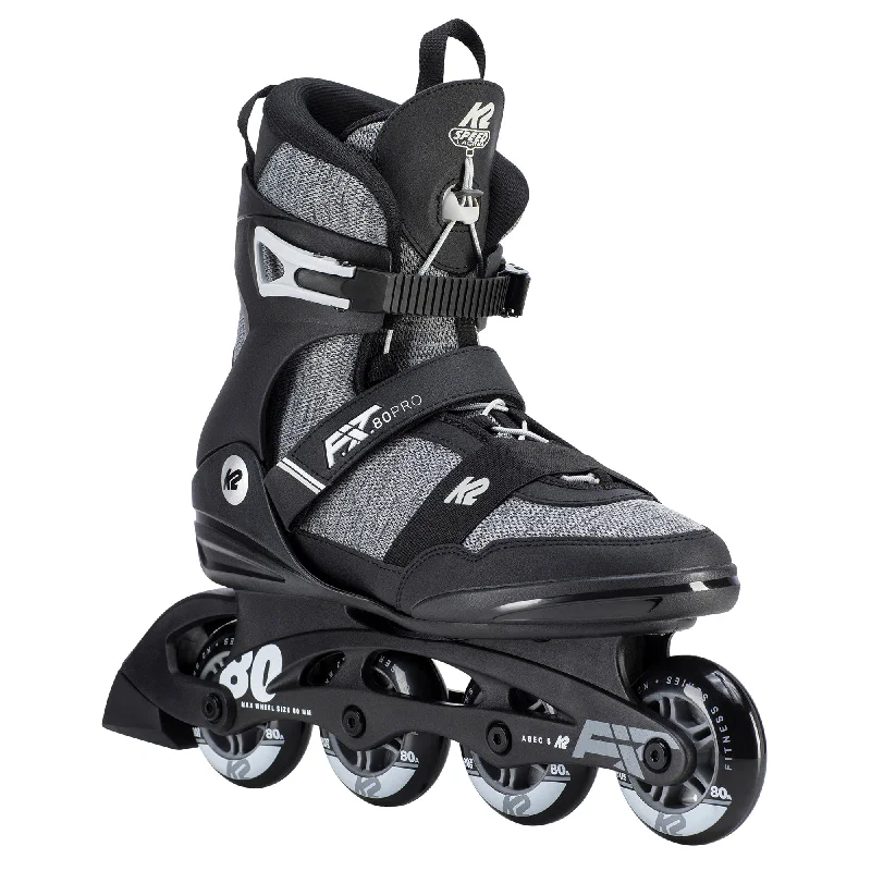 Comfortable Inline Skates for Long Rides-K2 F.I.T. 80 Pro Mens Inline Skates 2019