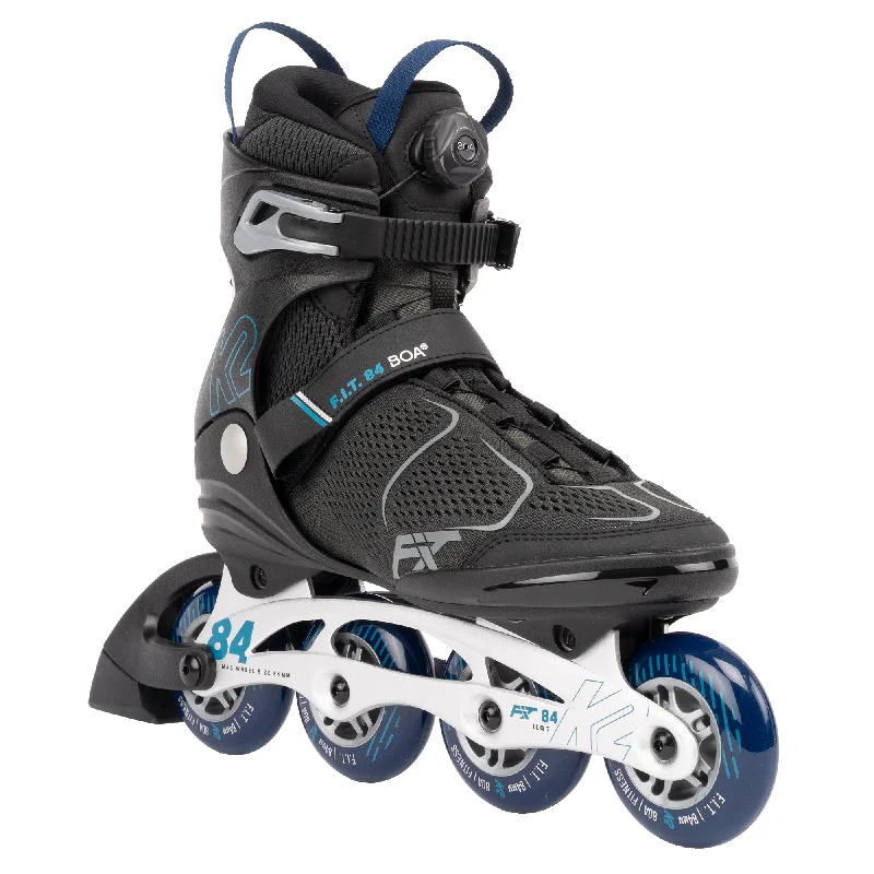 Comfortable Ice Skates for Family Skating Rinks-K2 F.I.T. 84 Boa Gray Mens Inline Skates