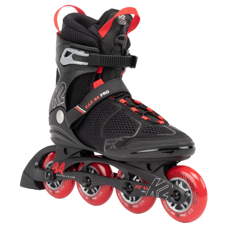 Stylish Ice Skates for Trendy Skaters-K2 F.I.T. 84 Pro Black-Red Mens Inline Skates