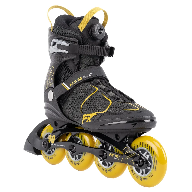 Pro Inline Skates for Competitive Racing-K2 F.I.T. 90 Boa Gray Mens Inline Skates