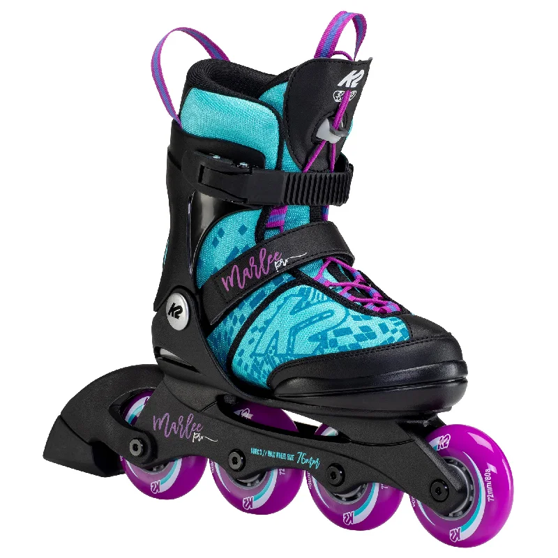 Stylish Skate Shoes with Built-in Wheels-K2 Marlee Pro Girls Adjustable Inline Skates 2022