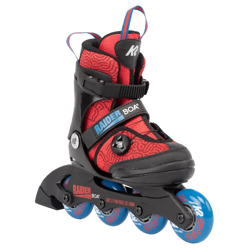 Stylish Roller Skates for Fashionable Skating-K2 Raider Boa Red Boys Adjustable Inline Skates