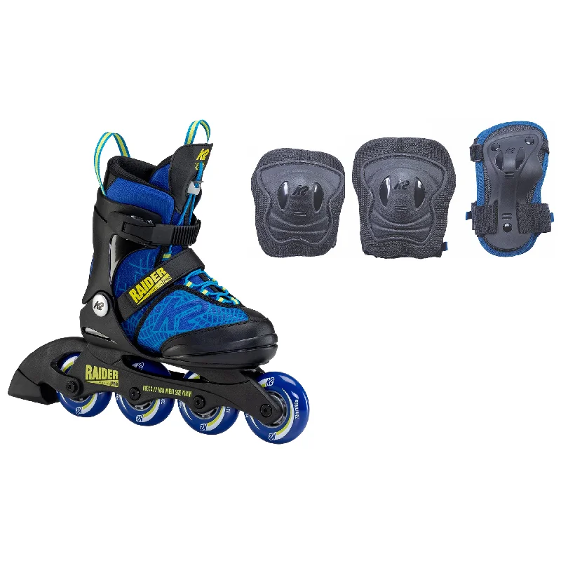 Soft-Boot Inline Skates for Comfort and Flexibility-K2 Raider Pro Pack Blue Boys Adjustable Inline Skates