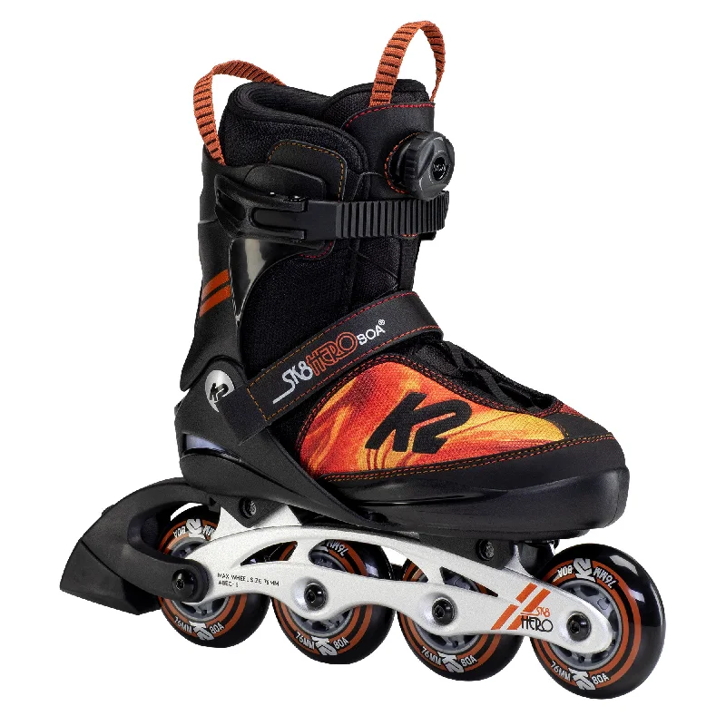 Comfortable Roller Skates with Soft Padding-K2 Sk8 Hero Boa ALU Boys Adjustable Inline Skates1