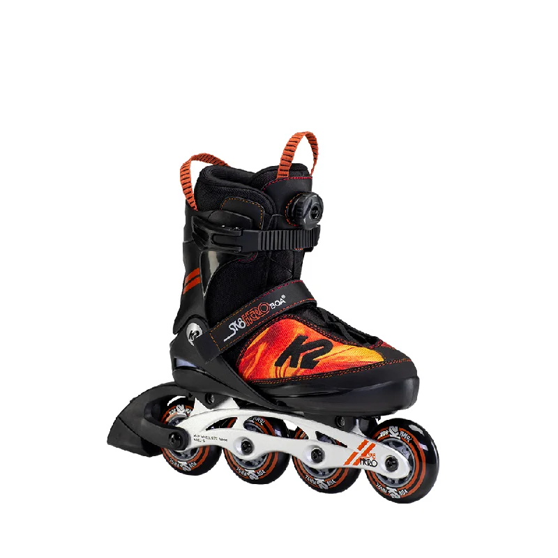 Durable Roller Skates for All-Day Use-K2 Sk8 Hero BOA Alu - Orange Swirl