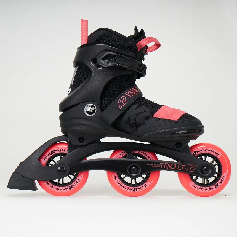 High-Performance Ice Skates for Precision-K2 Trio LT 100 Woman's Inline Skates (Black/Coral)