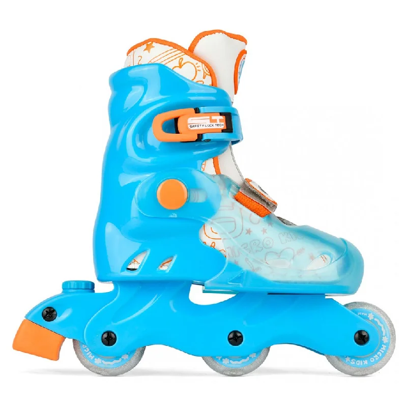 Comfortable Ice Skates for All Skill Levels-Micro Future Blue Adjustable Kids Inline Skates