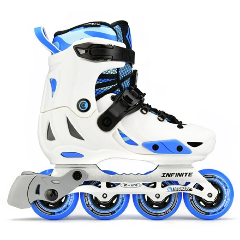 Stylish Roller Skates for Fun and Leisure-Micro Infinite White Adjustable Kids Inline Skates (Display Model - Out of Box)