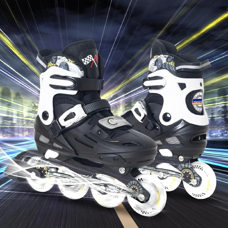 Adjustable Inline Skates for Family Fun-Nattork BLADE RACERS Adjustable Inline Skates - Frost