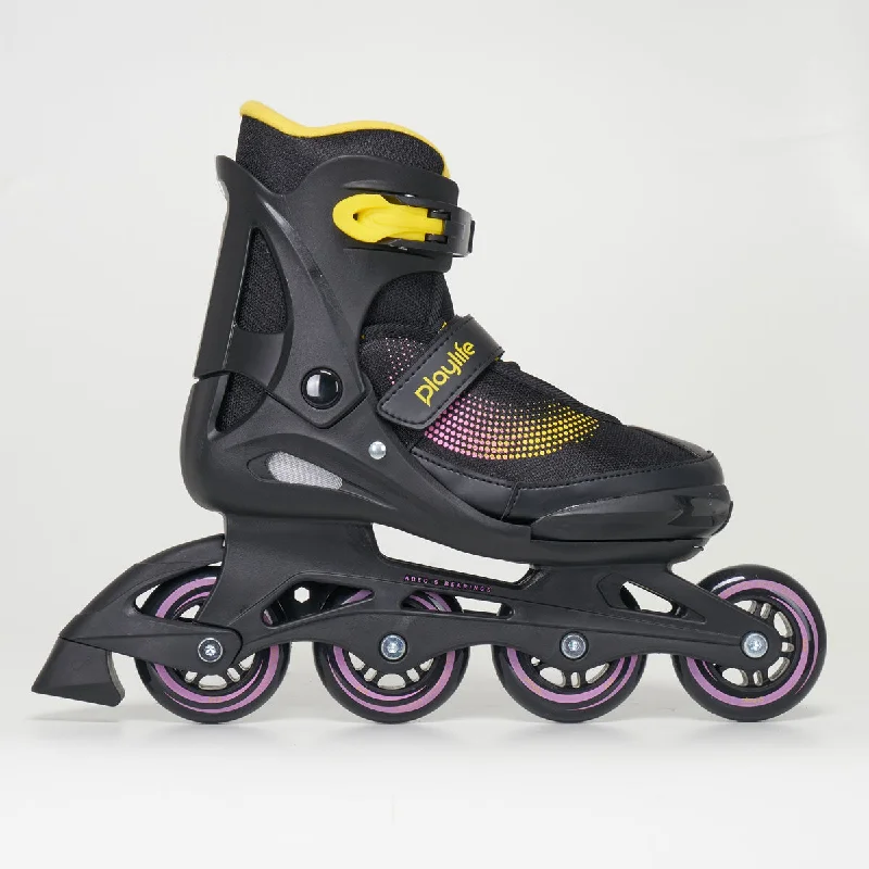 Durable Ice Skates for Outdoor Rink Use-Playlife Joker Sky Inline Skates - Unisex - Yellow