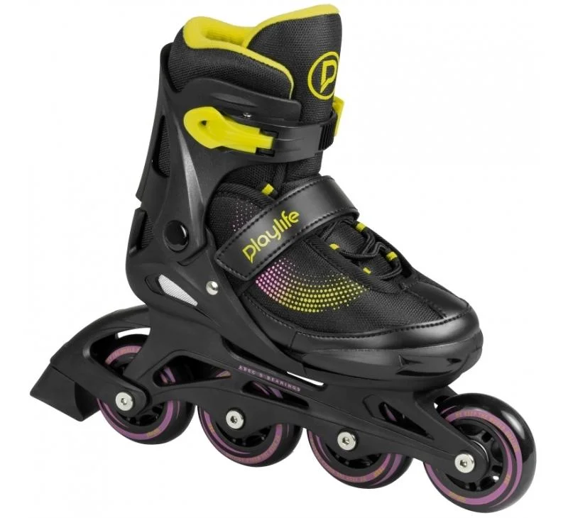 Adjustable Ice Skates for All Ages-PlayLife Joker Yellow Adjustable Inline Skates