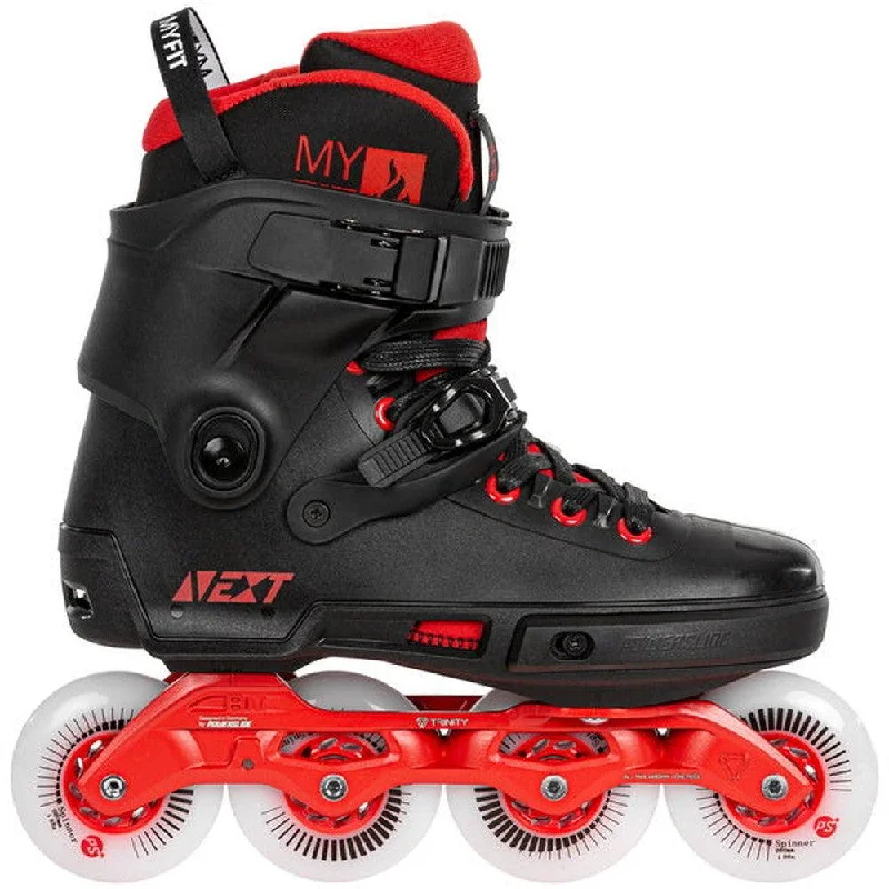 Adjustable Roller Skates for Young Skaters-Powerslide Next Black Red 80 Inline Skates