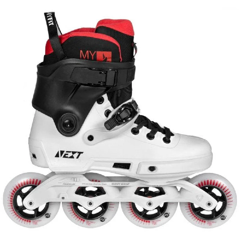 Comfortable Roller Skates with Padded Lining-Powerslide Next Black White 90 Inline Skates