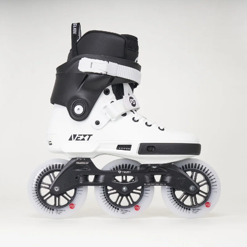 High-Speed Roller Skates for Performance Rides-Powerslide Next Core 110 Inline Skates - Unisex - White/Black - 2024