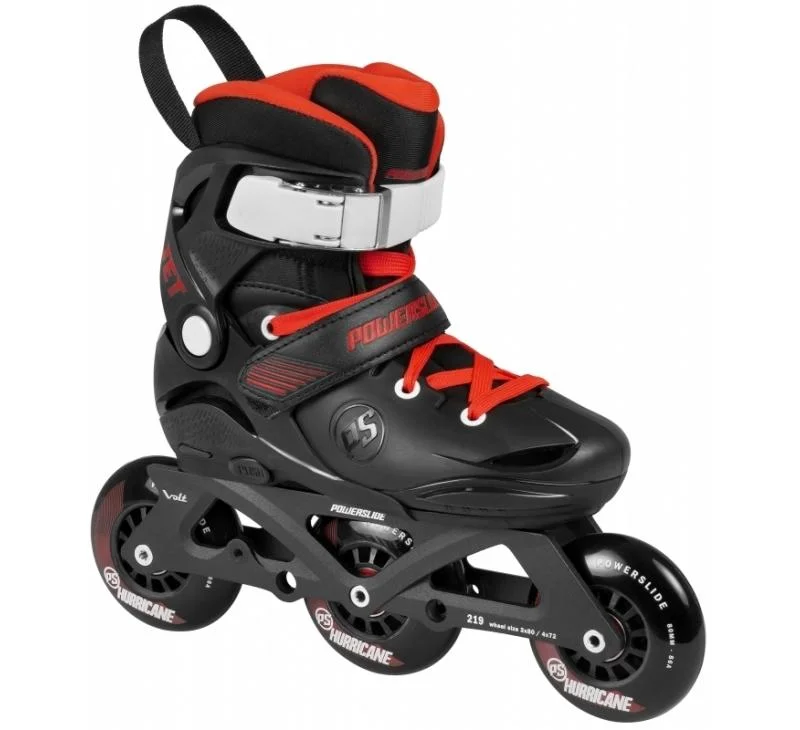 Stylish Skate Shoes with Built-in Wheels-Powerslide Phuzion Jet Pro Black Jr Inline Skates