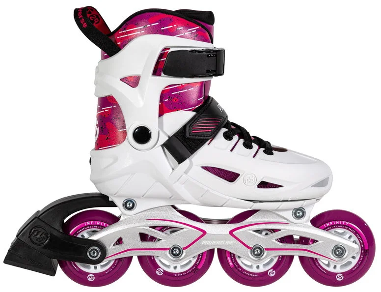 Professional Ice Skates for Elite Competitors-Powerslide Phuzion Universe 4W Pink Adjustable Inline Skates