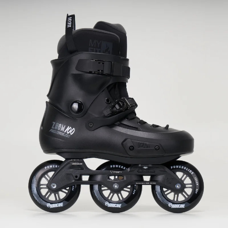 Durable Ice Skates for Long-Lasting Use-Powerslide Zoom Pro 100 Inline Skates - Unisex - Black