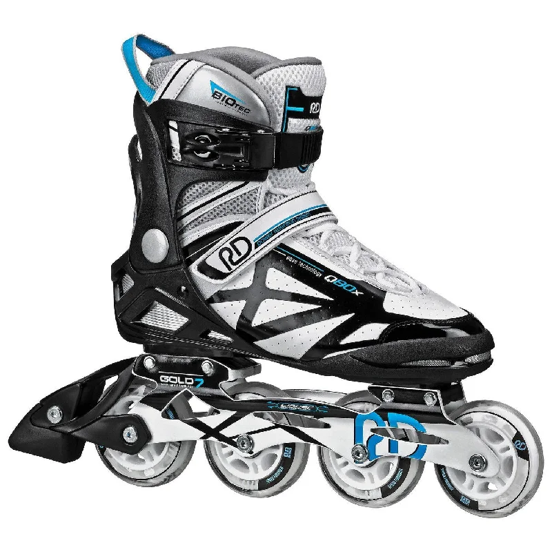 Heavy-Duty Inline Skates for Speed and Agility-RDS - Aerio Q80X - Black/White/Blue - Inline Skates