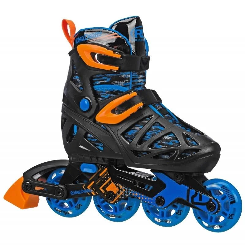 High-Speed Inline Skates for Speed Enthusiasts-RDS Tracer Black/Orange Boys Adjustable Inline Skates