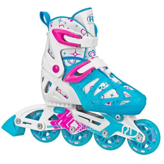 Soft Inline Skates for Comfortable Riding-RDS Tracer Blue/White Girls Adjustable Inline Skates