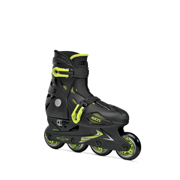 Lightweight Ice Skates for Quick Turns-Roces Orlando III - Black/Lime