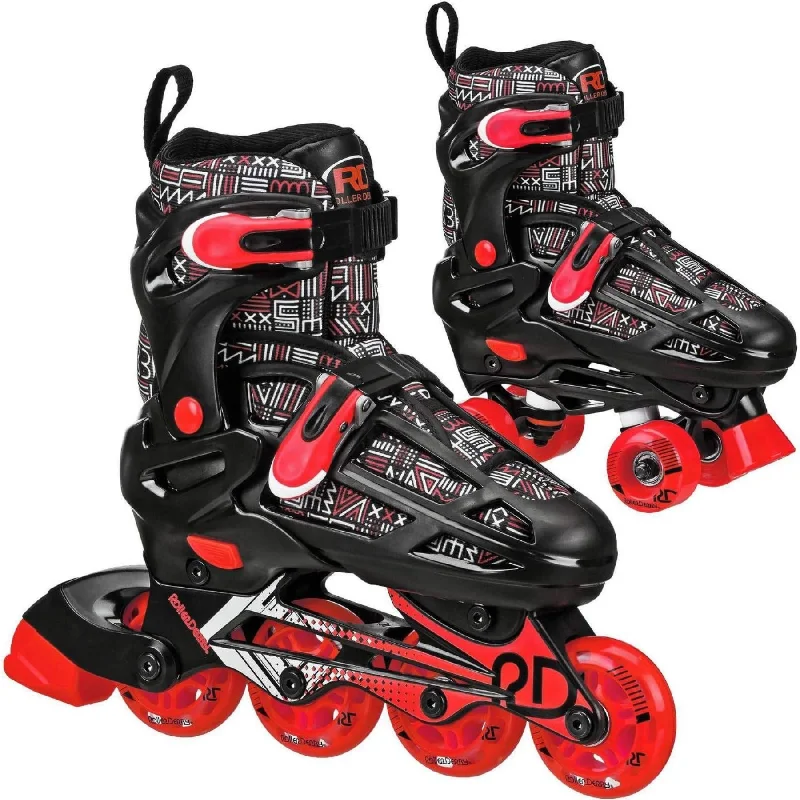 Comfortable Inline Skates for Kids and Adults-Roller Derby Boy's Adjustable 2-in-1 Quad and Inline Skates