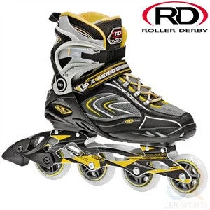 All-Terrain Inline Skates for Outdoor Adventures-Roller Derby Aerio Q-80 In-Line Skates Grey & Yellow