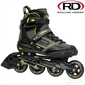 Comfortable Roller Skates for Beginners-Roller derby Q 60 Inline Skates Black & Yellow