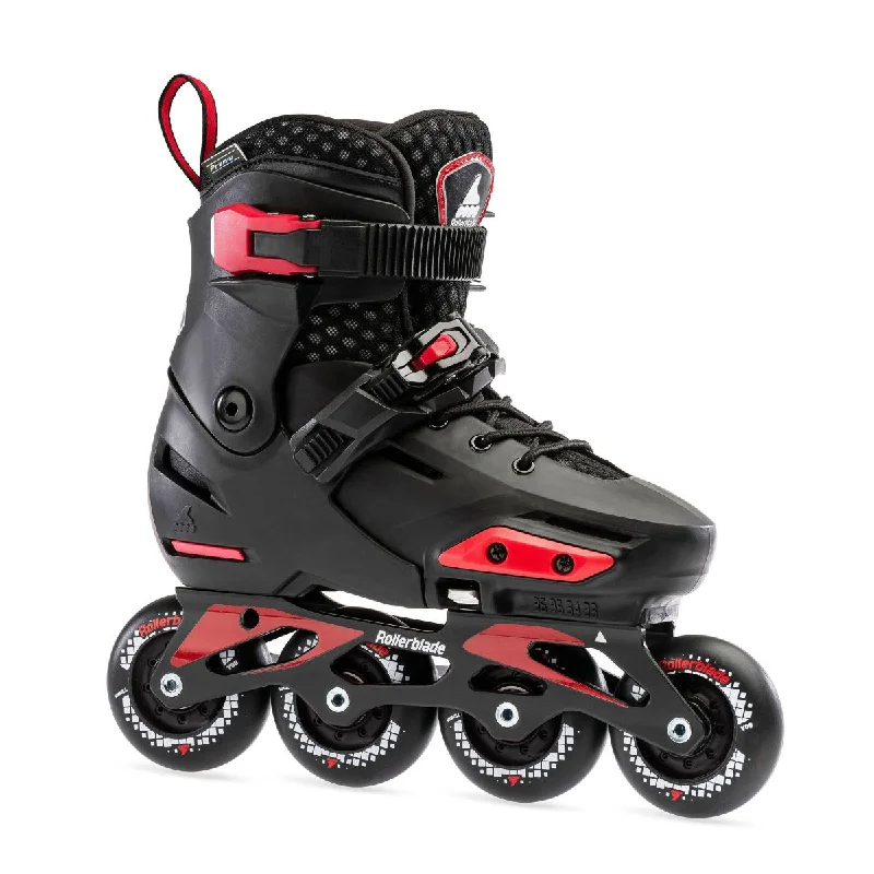 Roller Skates with Soft Wheels for Beginners-Rollerblade Apex JR Adjustable Skates - Black/Red