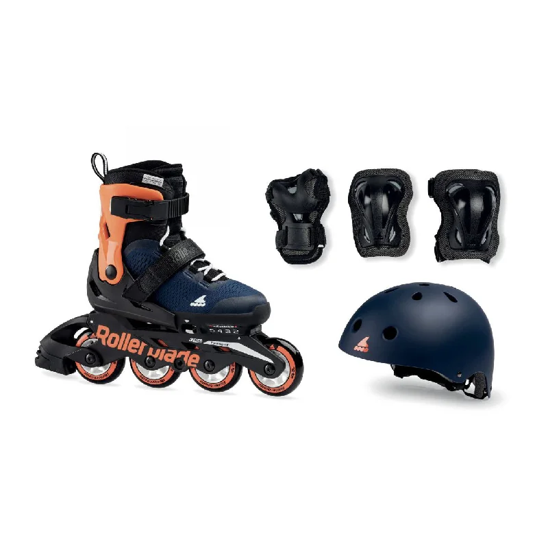 High-Quality Inline Skates for Smooth Performance-Rollerblade Microblade Cube - Midnight Blue/Warm Orange