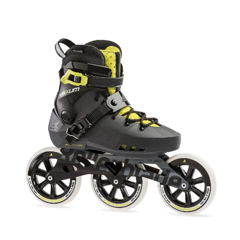 Custom Ice Skates for Personalized Fit-Rollerblade Maxxum Edge 125 3WD - Metallic Grey/Lime