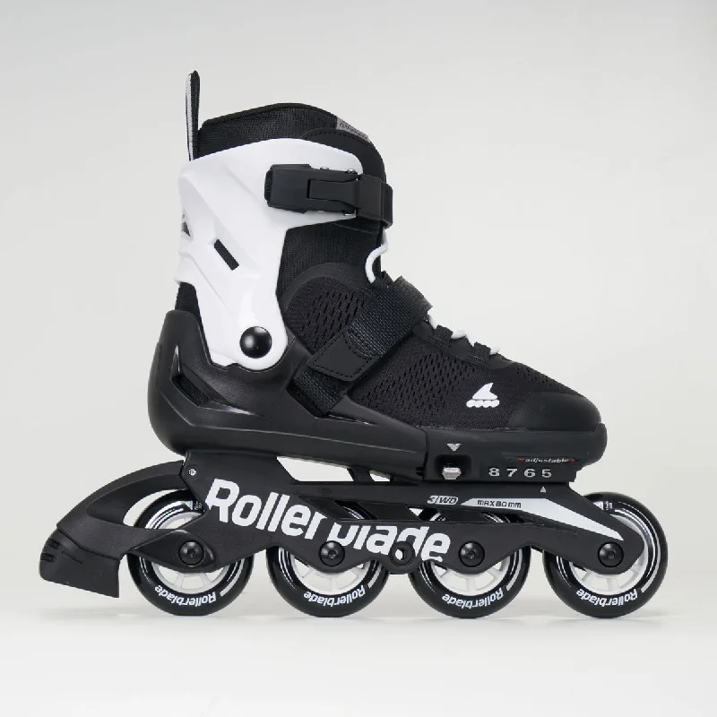 Durable Inline Skates for Professional Use-Rollerblade Microblade Junior Inline Skates - Black / White