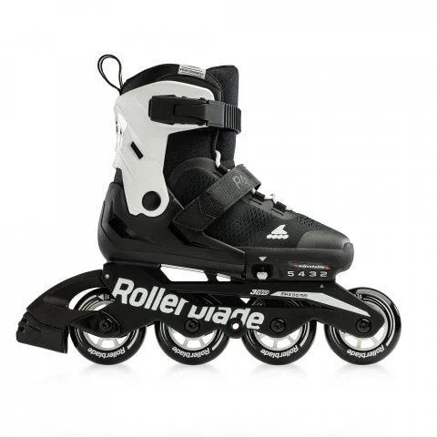 Roller Skates with Soft Wheels for Beginners-Rollerblade Microblade Adjustable Skates - Black/White