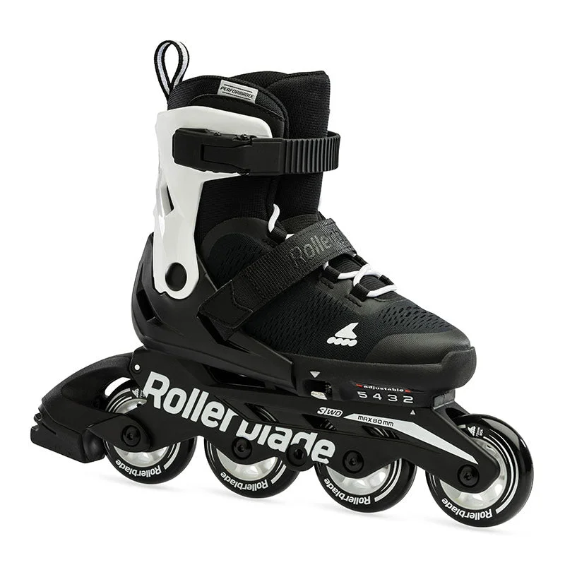 Professional Roller Skates for Tricks and Stunts-Rollerblade<br>Microblade Black/White